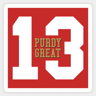 Purdy Great 13 San Francisco 49ers Sticker